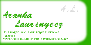 aranka laurinyecz business card